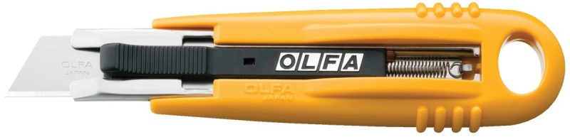 OLFA 9048 Safety Knife, Steel Blade, Contour-Grip Handle, Yellow Handle