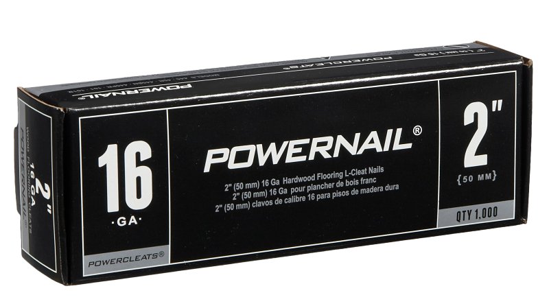 Powernail PowerCleats L200165 Floor Cleat, 2 in L, 16 ga, Carbon Steel, L-Shaped Head