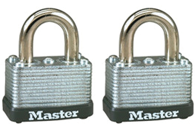 Master Lock 22T Padlock, Keyed Alike Key, 1/4 in Dia Shackle, Steel Shackle, Steel Body, 1-1/2 in W Body