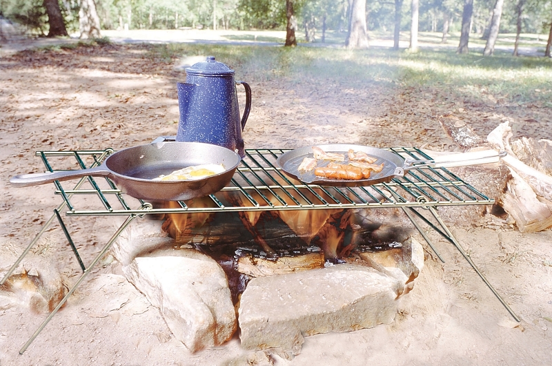 World Famous 738 Campfire Cooking Grill, Steel, Nickel-Plated