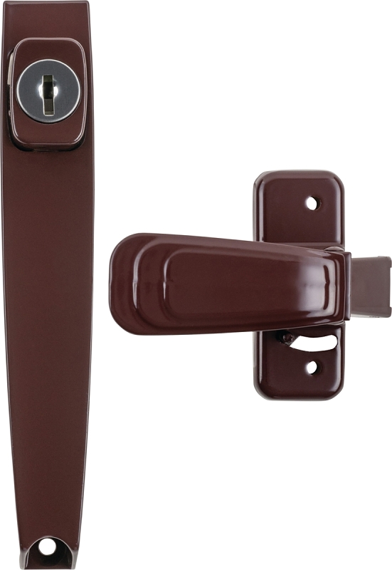 Wright Products VK444-2BN Keyed Pushbutton Handle, 3/4 to 2 in Thick Door