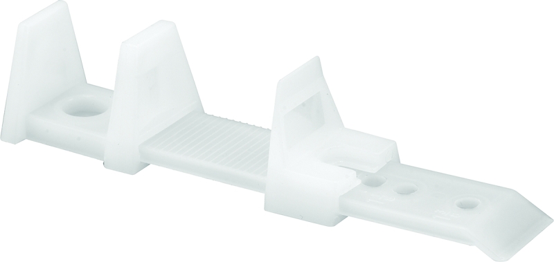 Prime-Line N 6564 Door Guide, 4-1/4 in L x 3/4 in W x 7/8 in D Dimensions, Nylon, White, Floor, 2 PK