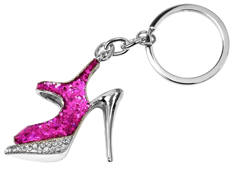 Hy-Ko KH705 Key Chain, Bling High Heel Shoe, 4 in H x 1.8 in W x 0.2 in D Dimensions