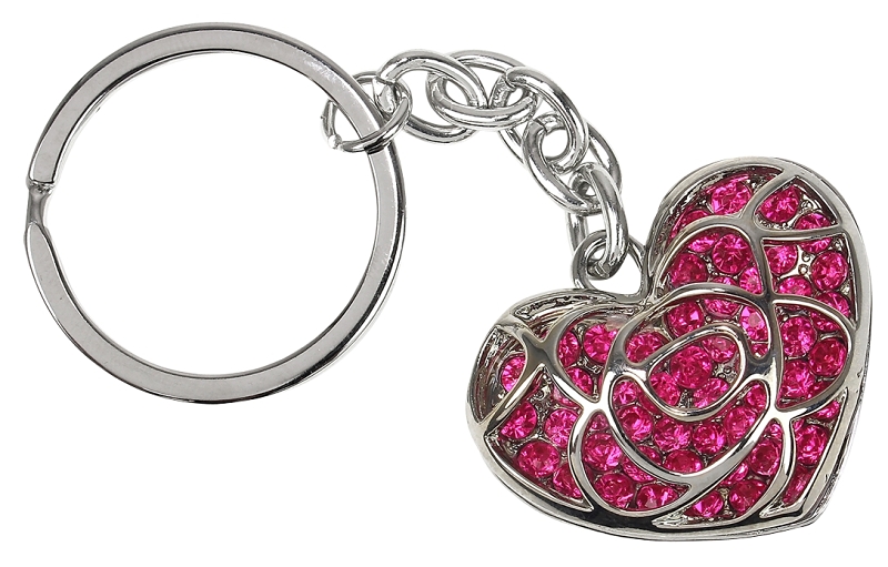 Hy-Ko KH706 Key Chain, Pink Cut Out, 4 in H x 1.8 in W x 0.2 in D Dimensions, Split Ring