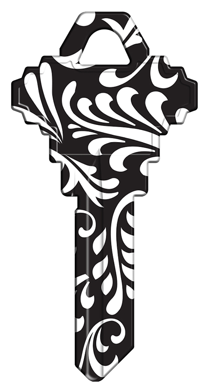 Hy-Ko 16005SC1-41 Key Blank, Black and White Swirl, For: Schlage SC1 Keyways, SC1-41 Key Number
