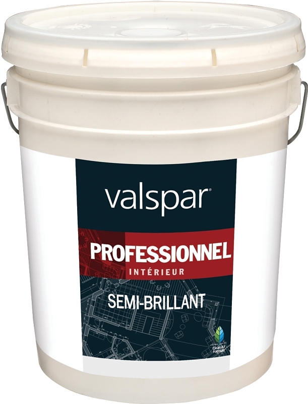 Valspar 11900 Series 11912C Interior Paint, Latex, Semi-Gloss, Medium, 5 gal Pail, 350 to 450 sq-ft Coverage Area