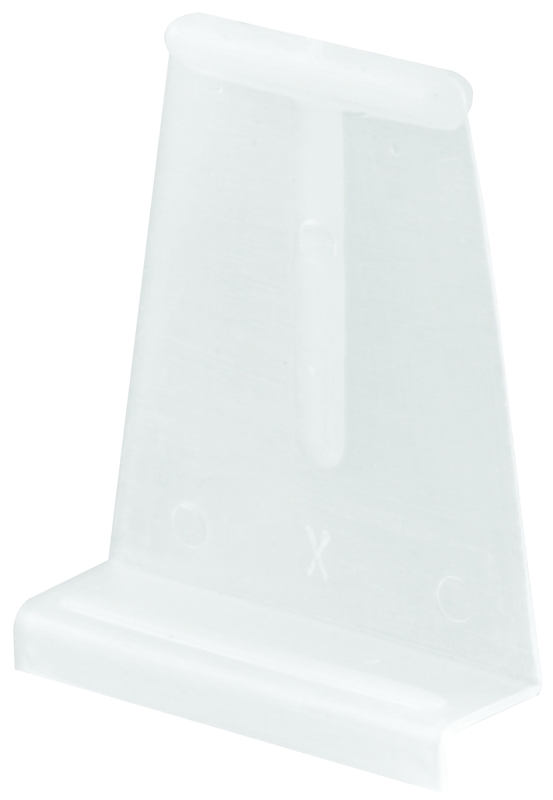 Make-2-Fit PL 7756 Spline Channel Pull Tab, 15/16 in W x 1/4 in D x 1-5/32 in H Dimensions, Plastic, White, Raw, 6 CD