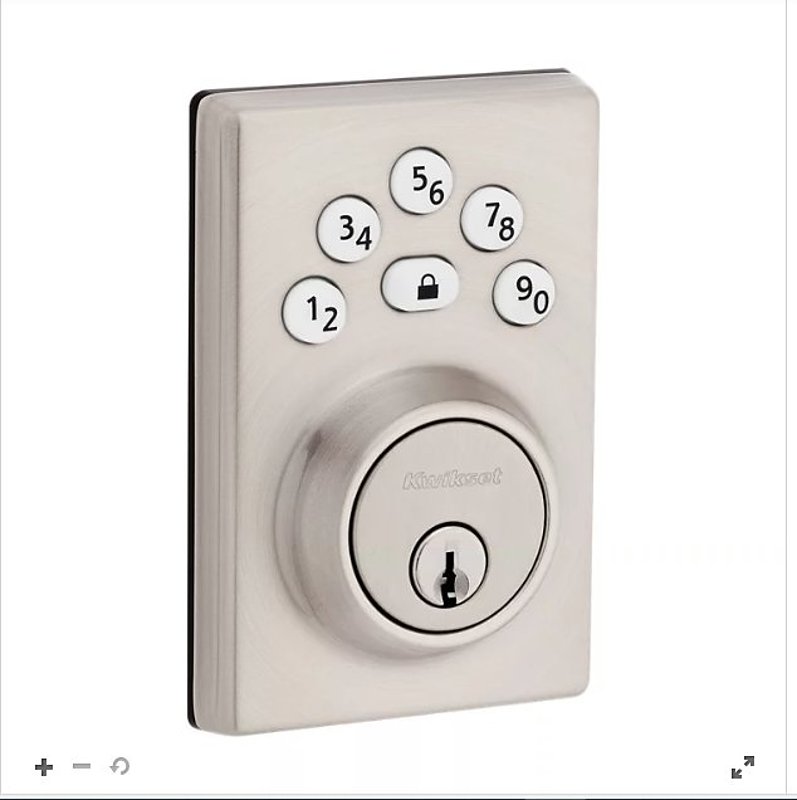 Kwikset Powerbolt 240 Series 992400-004 Keypad Electronic Lock, Contemporary, 3 Grade, Satin Nickel, KW1 Keyway, 1/PK