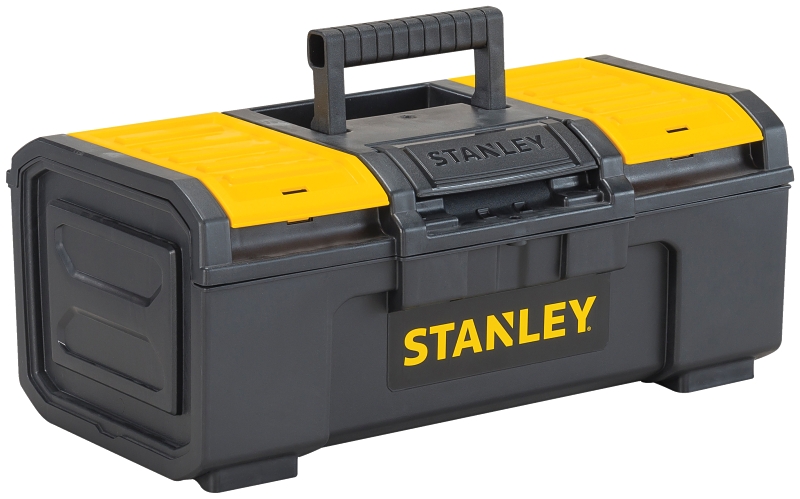 STANLEY STST16410 Tool Box, 50 lb, Polypropylene, Black/Yellow, 3-Compartment