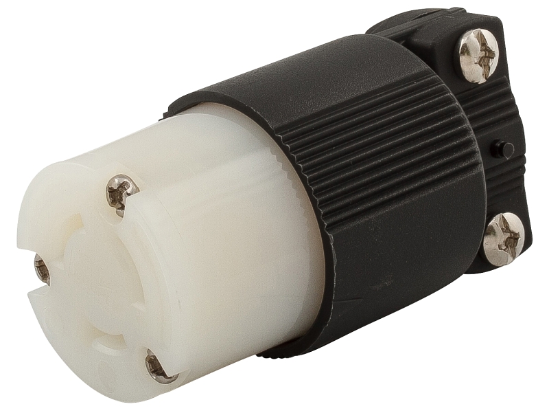 Arrow Hart CWL615C Plug and Connector, 2 -Pole, 15 A, 250 VAC, Female, NEMA: NEMA L6-15, Black/White