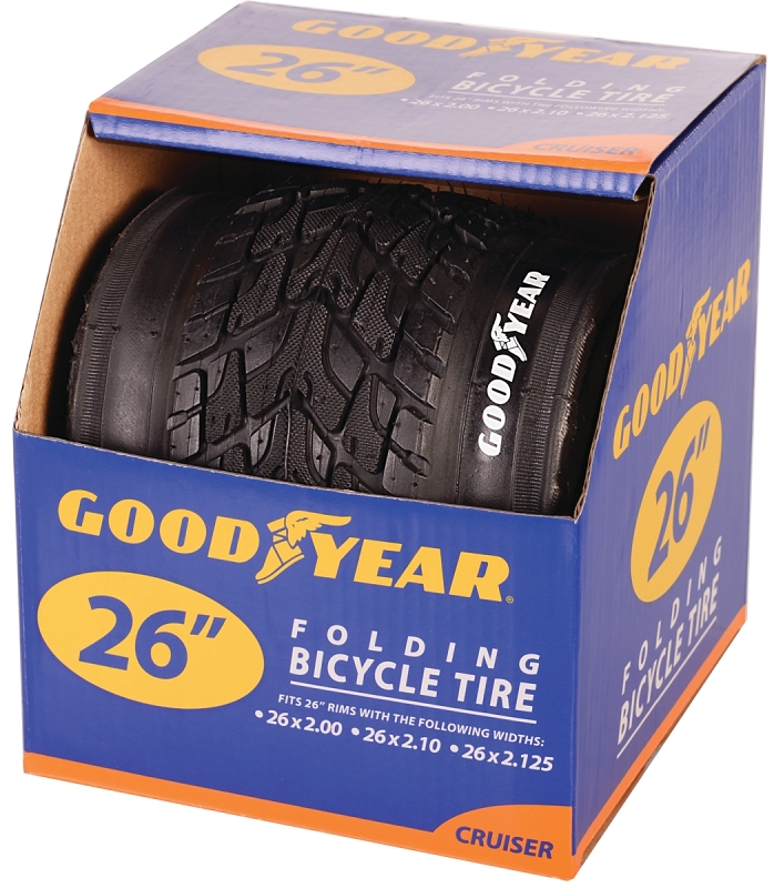 Kent 91060 Cruiser Tire, 26 x 2-1/8 in Dimensions, Folding, Black, For: 24 x 2 to 2.10 to 2-1/8 in Rim
