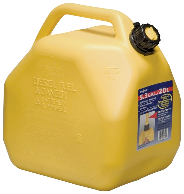 Scepter 07649 Gas Can, 5.3 gal Capacity, Polyethylene, Yellow