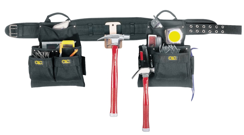 CLC Tool Works Series 5608 Tool Belt, 29 to 46 in Waist, Polyester, Black, 17-Pocket