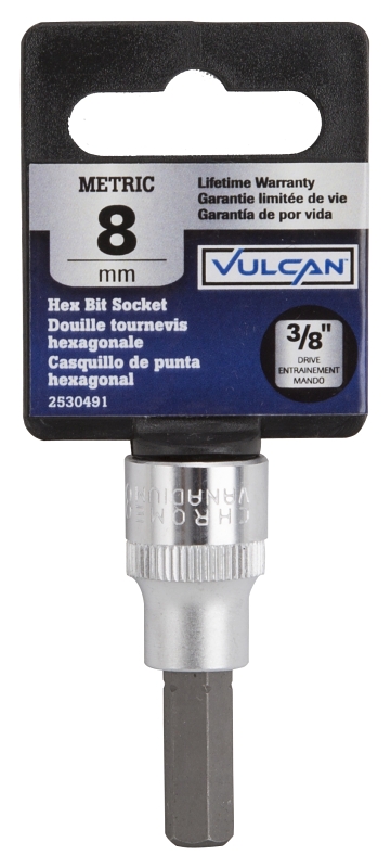 Vulcan 3506007521 Hex Bit Socket, Chrome, 1-7/8 in OAL