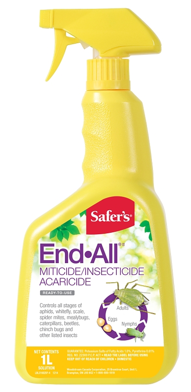 Safer End All 31-6025CAN Miticide/Insecticide, Liquid, Indoor/Outdoor, 1 L