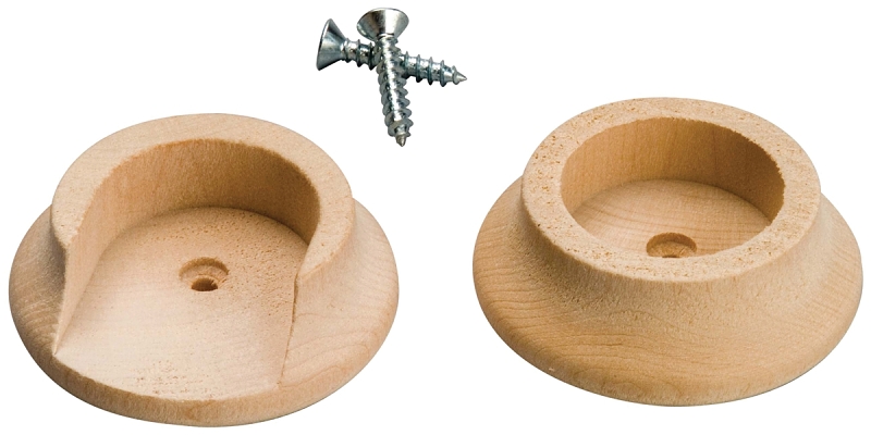 Waddell 408 Closet Pole Socket, For: 1-3/8 in Closet Pole or 1 in Pipe, Hardwood