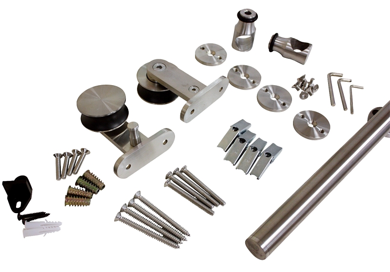 Onward 2460120SSPVC Decorative Visible Rail System, 2 m L Track, Stainless Steel, Wall