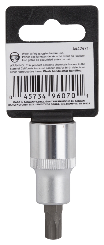 Vulcan 3505012314 Fractional Star Bit Socket, T45 Tip, Chrome
