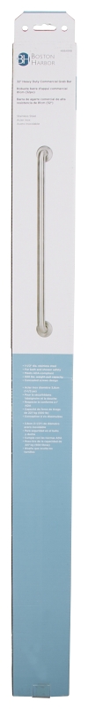 Boston Harbor SG01-01&0132 Safety Grab Bar, 32 in L Bar, Stainless Steel, Wall Mounted Mounting