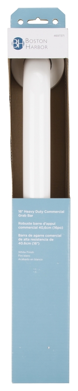 Boston Harbor SG01-01&0216 Grab Bar, 16 in L Bar, White, Wall Mounted Mounting