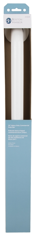 Boston Harbor SG01-01&0224 Grab Bar, 24 in L Bar, White, Wall Mounted Mounting