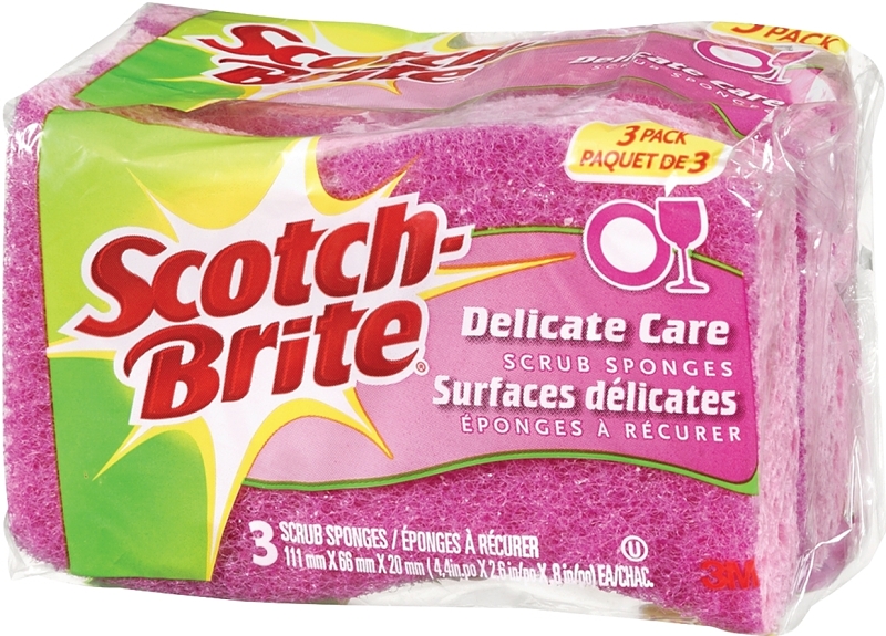 Scotch-Brite DD-3-12-CA Scrub Sponge, 4.4 in L, 2.6 in W, 0.8 in Thick