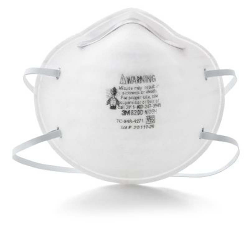 3M 8200H20-DC Disposable Sanding and Fiberglass Respirator, White, N95 Filter Class, 95 % Filter Efficiency