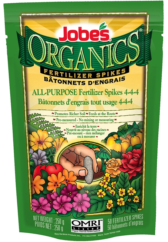 Jobes 06528CN Organic Fertilizer Pack, 4-4-4 N-P-K Ratio, Spike