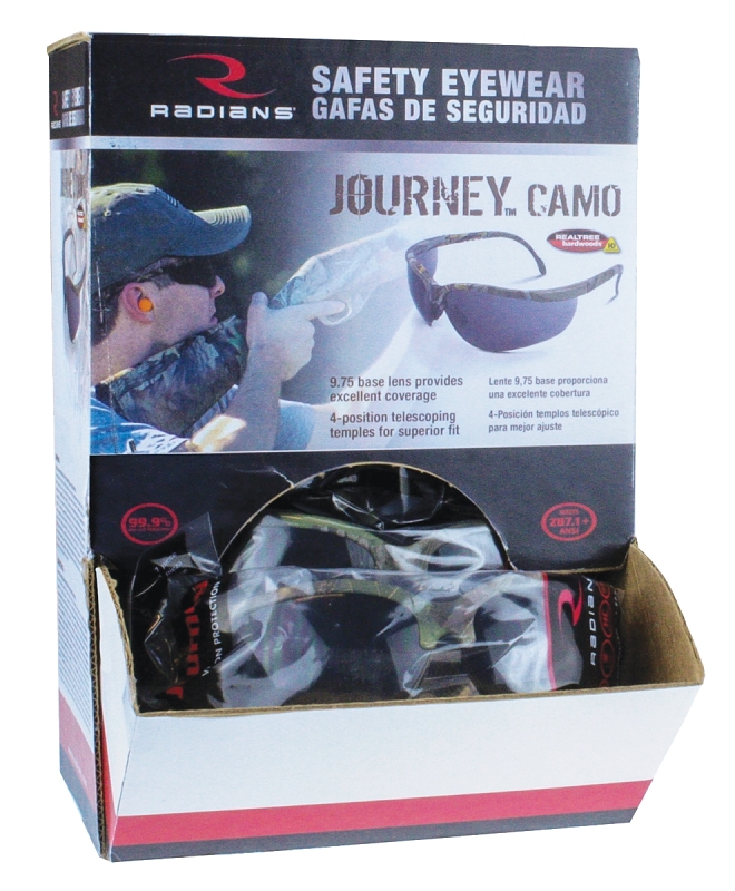 Radians JR4H20ID-GF12 Safety Glasses, Hard-Coated Lens, Realtree Camo Frame
