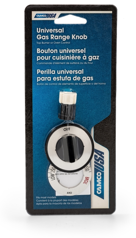 Camco USA 00973 Knob Kit, Includes: (2) Peel, Adapter, Dial, Insert, Knob and Stick Cover, Black