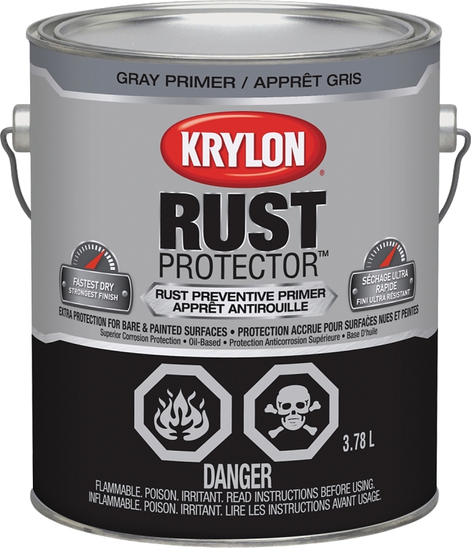 Krylon Rust Protector 469412000 Rust Preventive Primer, Gray, 3.78 L