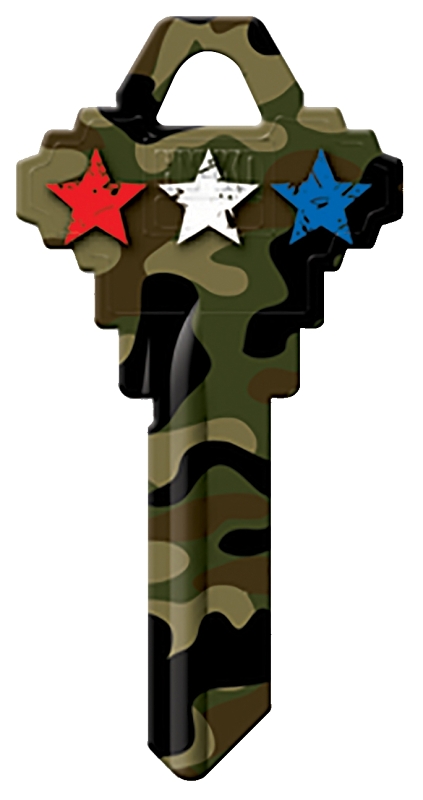 Hy-Ko 16005SC1-15 Key Blank, Camo Stars, For: Schlage SC1 Keyways, SC1-15 Key Number