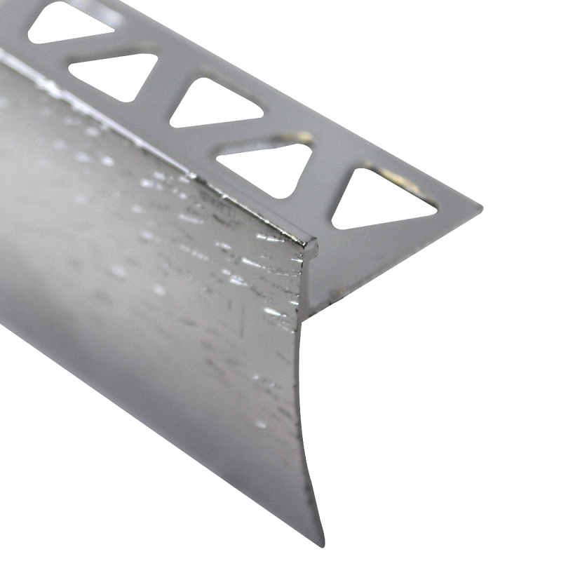 Shur-Trim ET4050HBC06 Tile Nosing, 6 ft L, Aluminum, Hammered Bright Clear