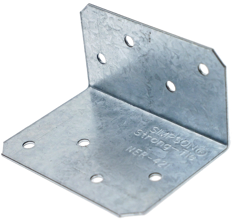 Simpson Strong-Tie A88 Angle, 8 in W, 8 in D, 2 in H, Steel, Galvanized/Zinc