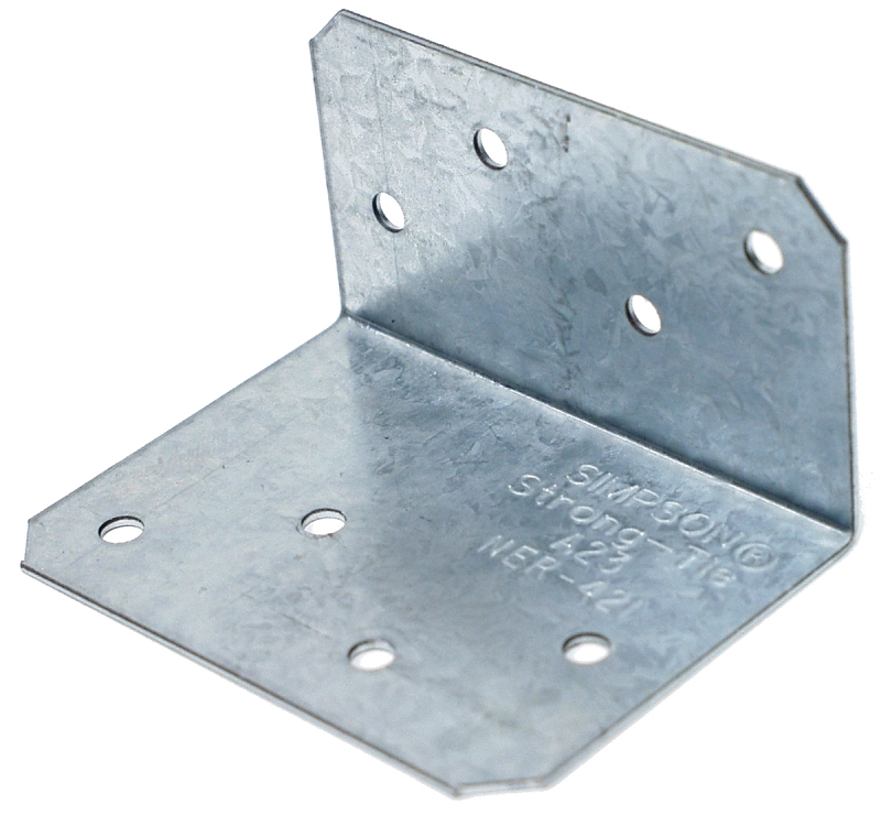 Simpson Strong-Tie A23Z Angle, 1-1/2 in W, 2 in D, 2-3/4 in H, Steel, ZMAX
