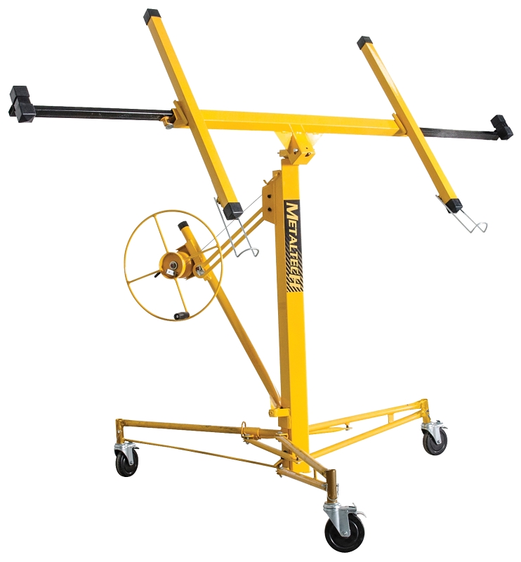 METALTECH Jobsite Series I-IDPL Drywall and Panel Lift, 150 lb, Steel, Yellow, 48.4 in L, 57.9 in W, 57 in H