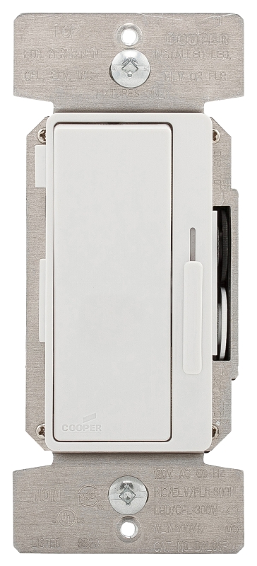 Eaton Wiring Devices DUL06P-C6-KB-L Slide Dimmer, 120 V, 300 W, ELV, FLR, HAL,C, MLV Lamp, 3-Way