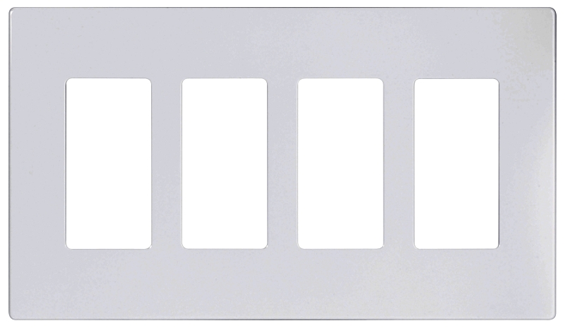 Eaton PJS264W Wallplate, 4-7/8 in L, 8.56 in W, 4-Gang, Polycarbonate, White, High-Gloss