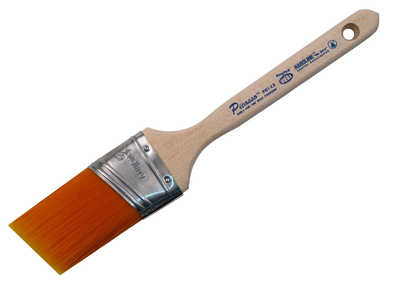 Proform Picasso PIC1-2.0 Paint Brush, Beechwood Handle, 2 in W, Angled Oval Brush, PBT Bristle