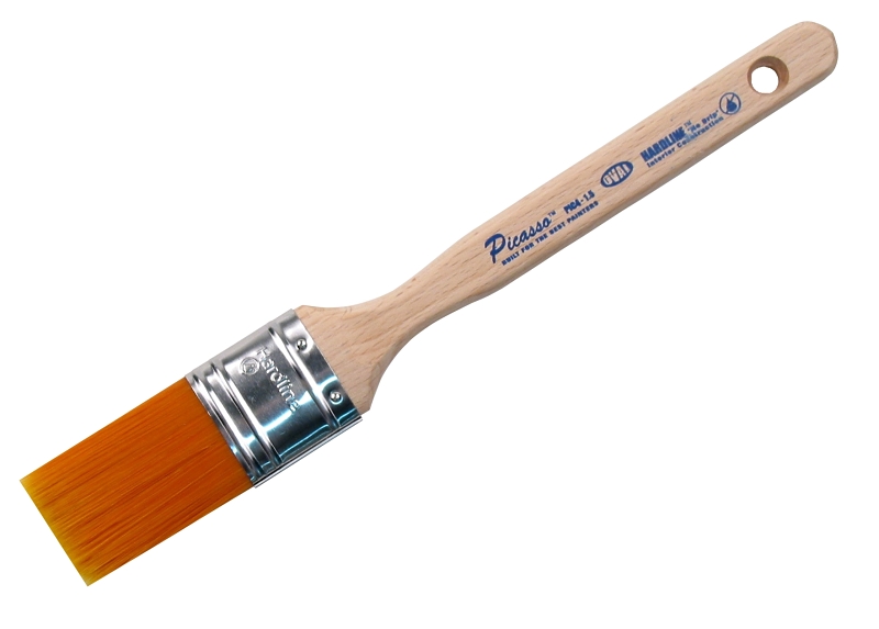 Proform Picasso PIC4-1.5 Paint Brush, Wood Handle, 1-1/2 in W, Straight Cut Oval Brush, PBT Bristle, Standard Handle