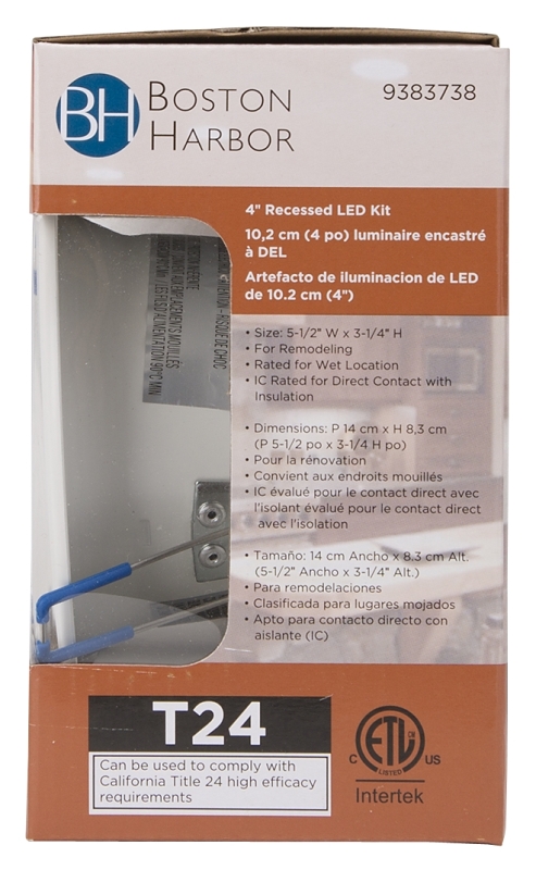 Boston Harbor DL4-051-3K Recessed LED Kit, Steel & Aluminum, White, 1-Piece