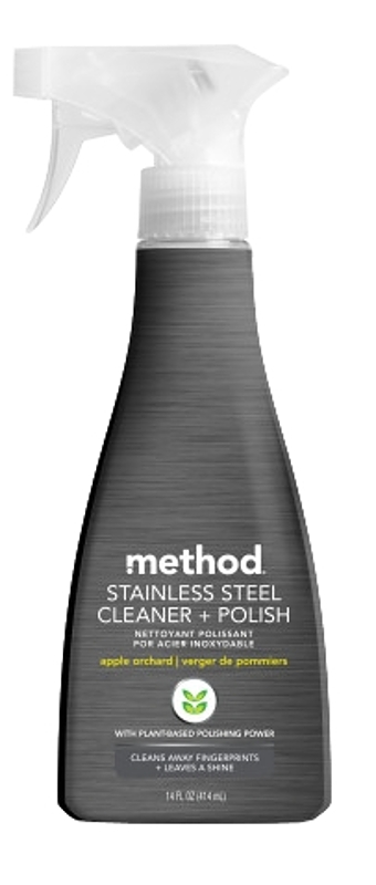 method Steel For Real 84 Stainless Steel Polish, 12 oz Spray Bottle, Apple Orchard