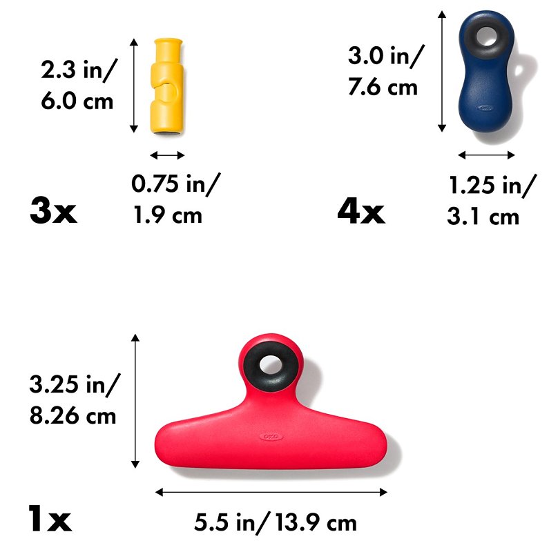 Oxo 13327900 Bag Clip Set, Plastic