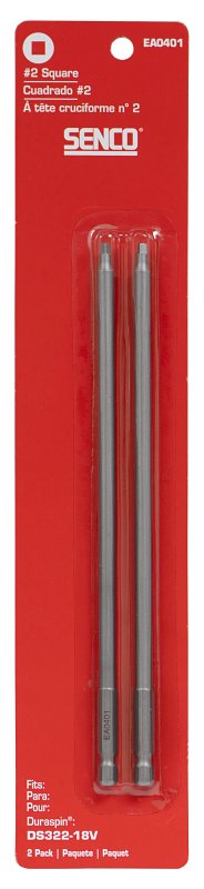 Senco EA0401 Screwdriver Bit, #2 Drive, Square Drive, 3 in L