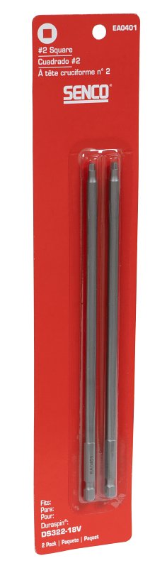 Senco EA0401 Screwdriver Bit, #2 Drive, Square Drive, 3 in L
