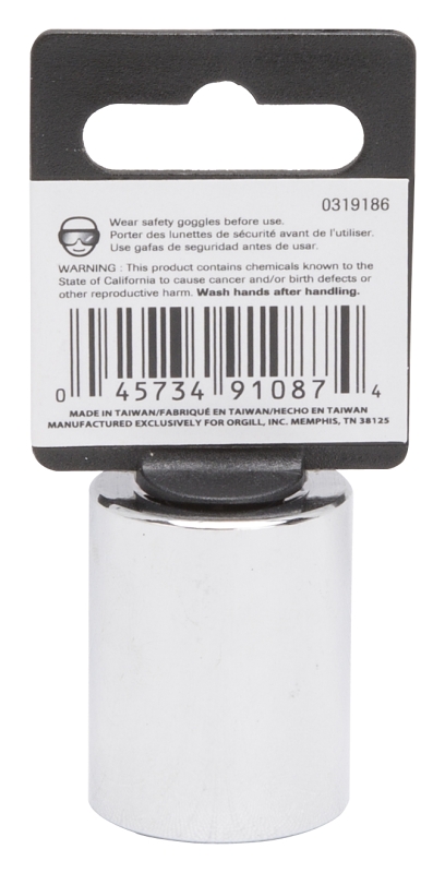 Vulcan MT6517445 Drive Socket, 7/8 in Socket, 1/2 in Drive, 12-Point, Chrome Vanadium Steel, Chrome