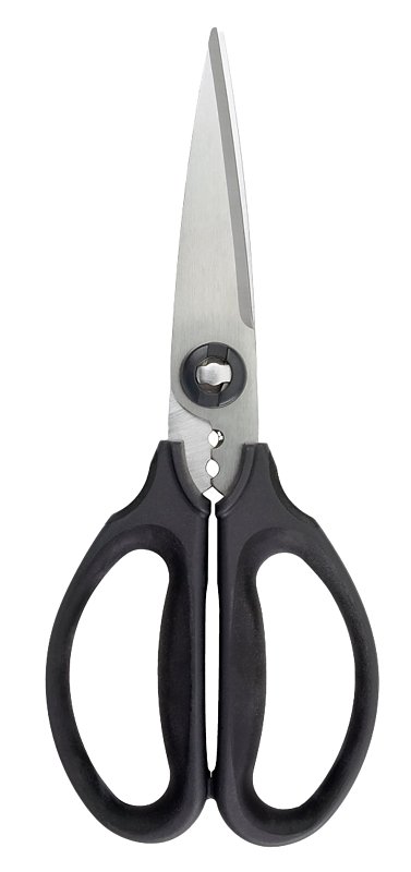 Good Grips 1072121 Kitchen and Herb Scissors, Stainless Steel Blade, Plastic Handle, Black, 8-3/4 in OAL