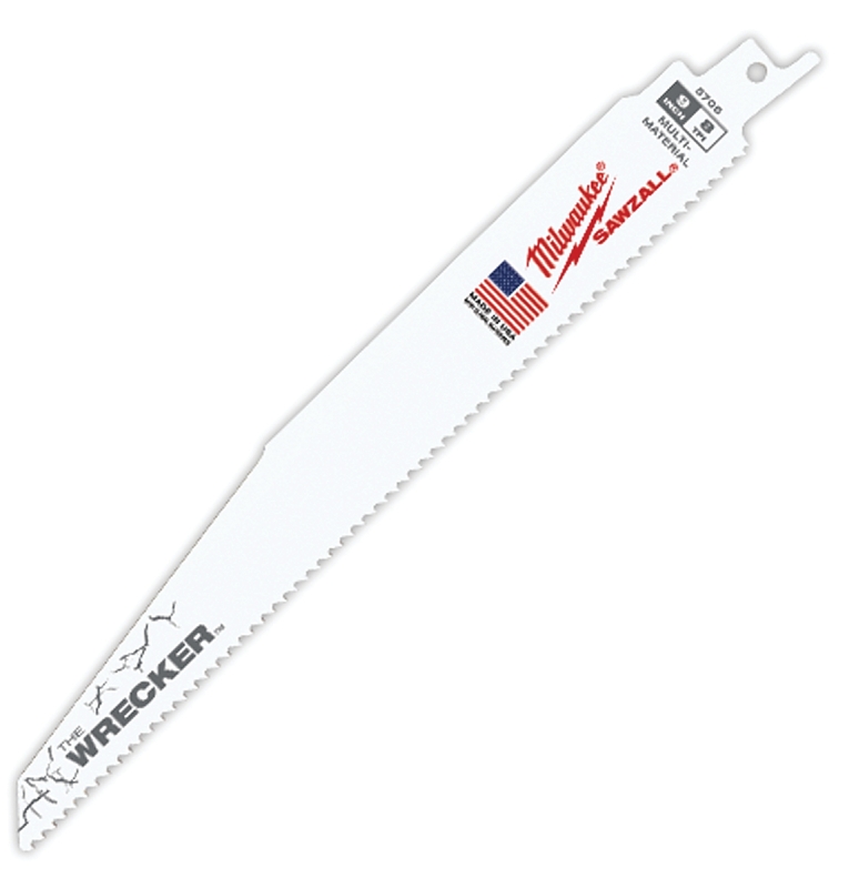 Milwaukee 48-00-5706 Reciprocating Saw Blade, 1 in W, 9 in L, 8 TPI, Bi-Metal Cutting Edge