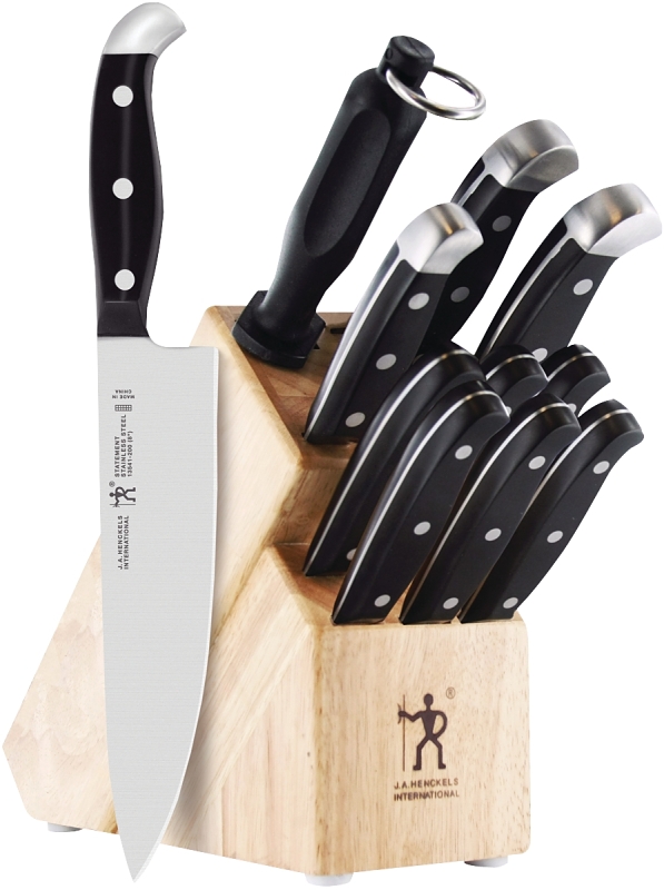 Henckels International Statement Series 35309-000 Knife Block Set, 12-Piece, Stainless Steel, Black, Satin