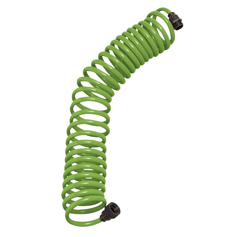 HOSE COIL GRDN W/NZL GRN 25FT